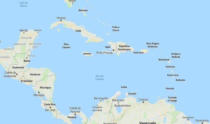 Mapa do Caribe